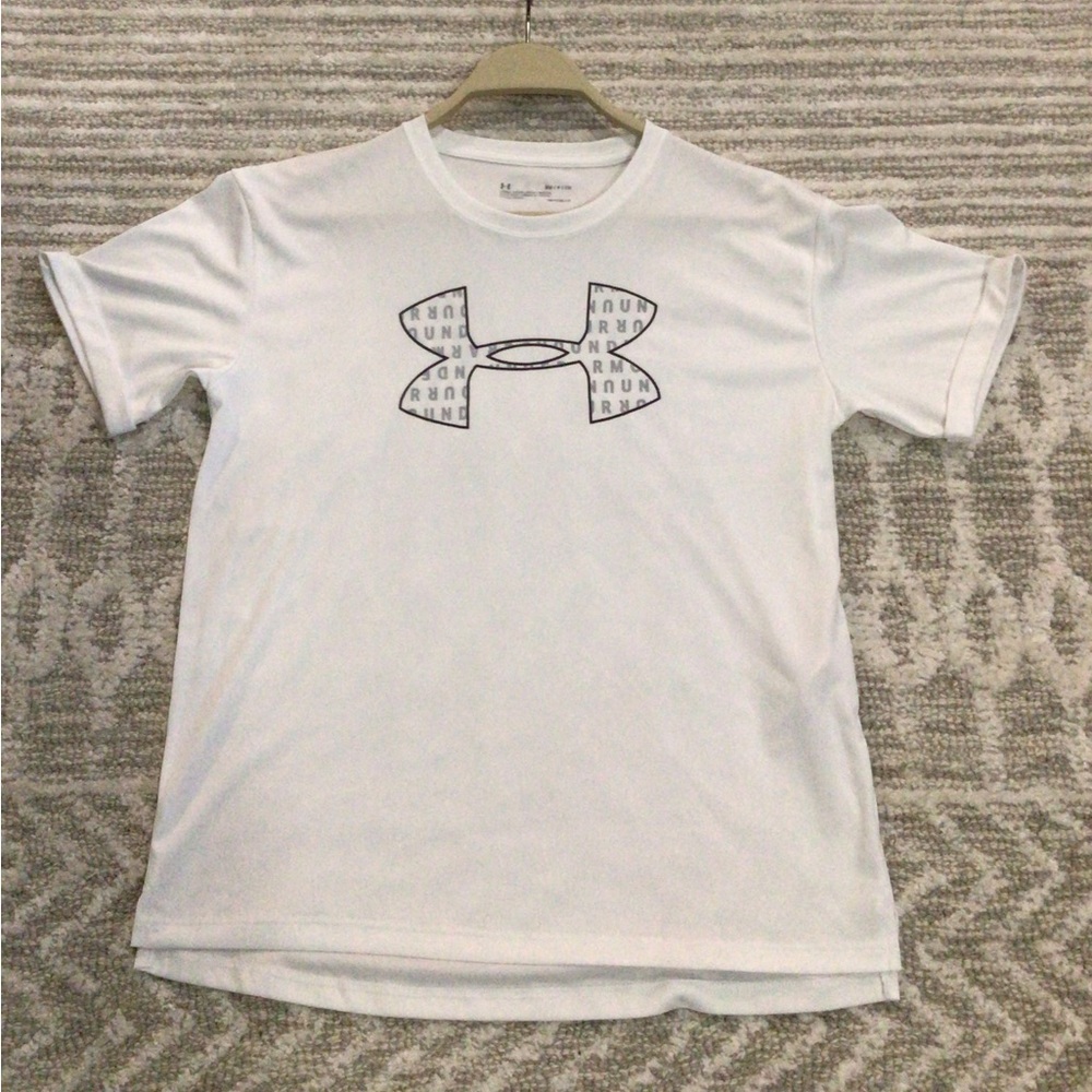 Under Armour white shirt.